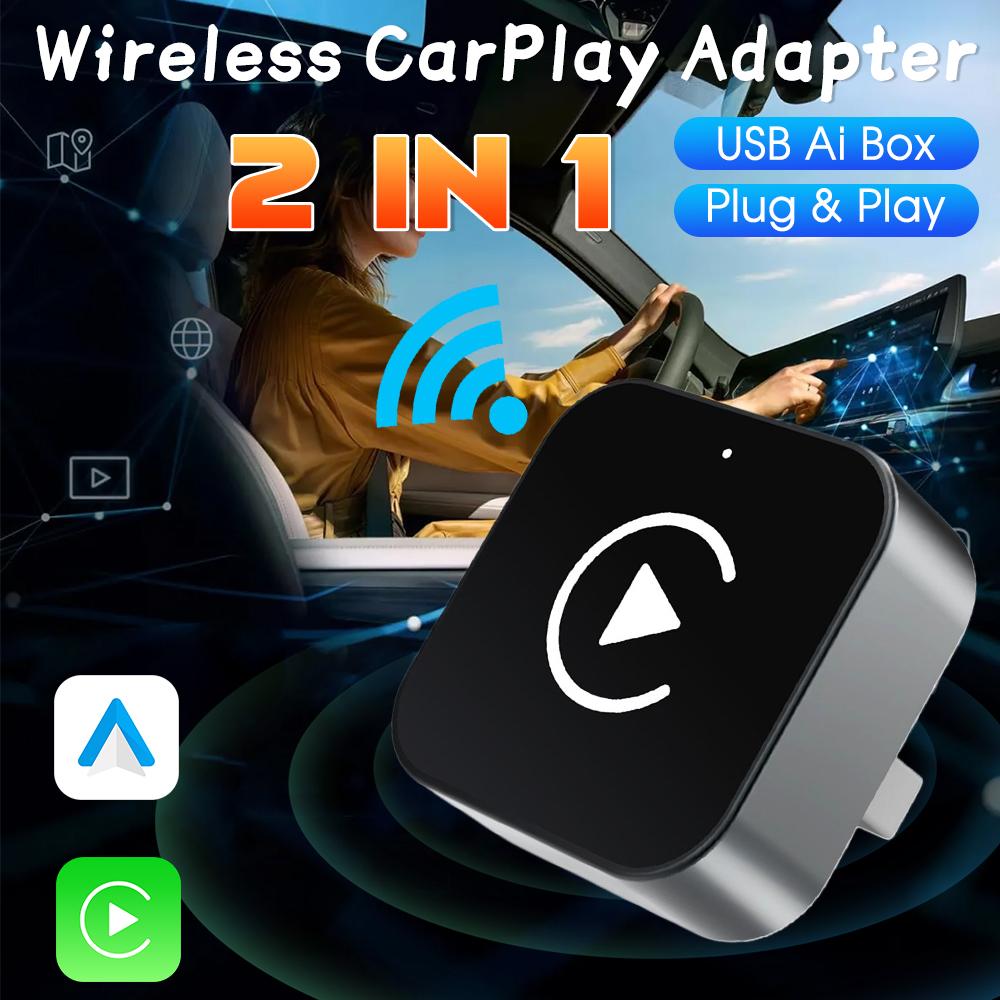 2 in 1 CarPlay Dongle Android Auto Adapter Wired To Wireless Smart Box USB Ai Box Carplay Car Accessories Intelligent System