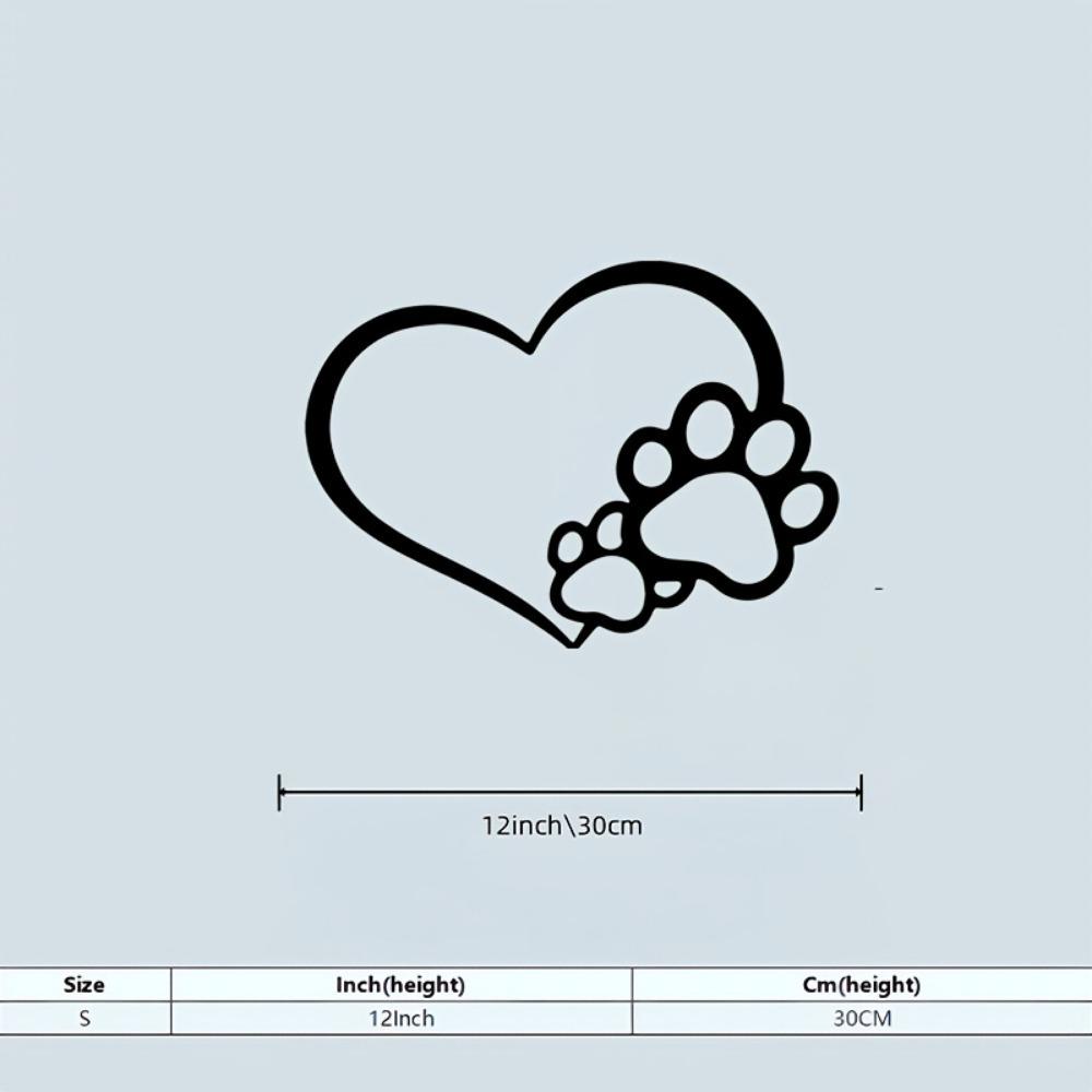 Vintage Iron Wall Art Heart Paw Print Metal Sculpture Pet Lover Shadow Decor Rustproof Minimalist Ornament for Living Room Bedroom Farmhouse Easy Hang