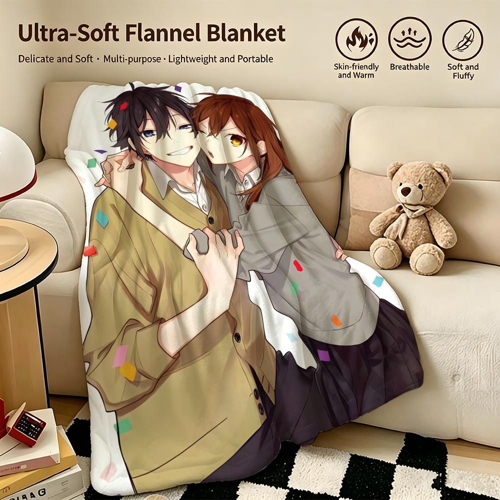 Anime H-Horimiya-a Throw Warm Soft Flannel Blanket, Multi-use for Sofa Bed Camping Travel Nap
