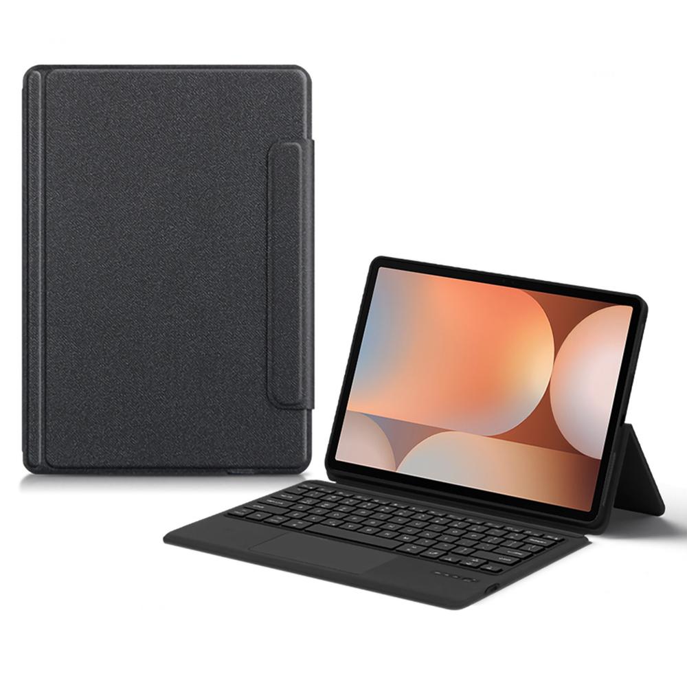 

For Samsung Galaxy Tab S10+ Leather Case+Touchpad Bluetooth-Compatible Keyboard with Backlit A