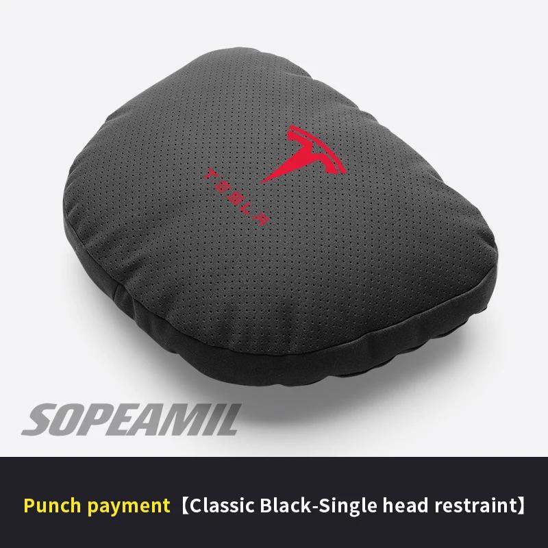 TDMC1 Car Ventilate Suede Headrest Neck Support Tesla Model 3 Model Y Model S Model X Cybertruck Roadsrer Seat Waist Cushion Pillow