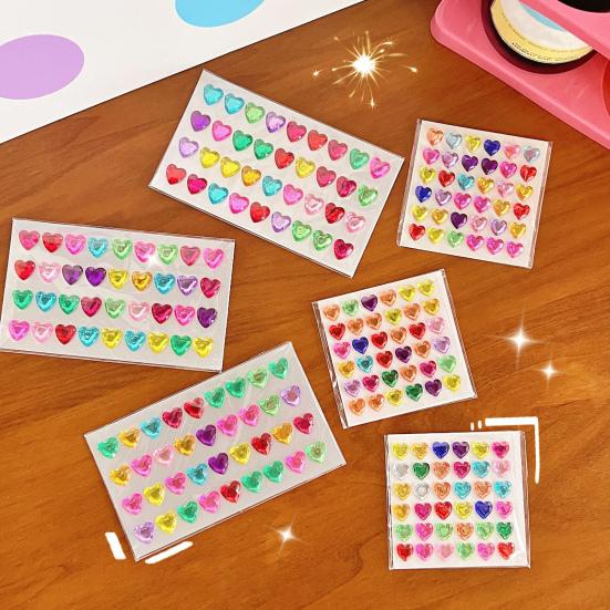 3D Faux Crystal Heart Sticker Self-Adhesive Easy To Apply Perfect for DIY Scrapbooking Journaling Supply