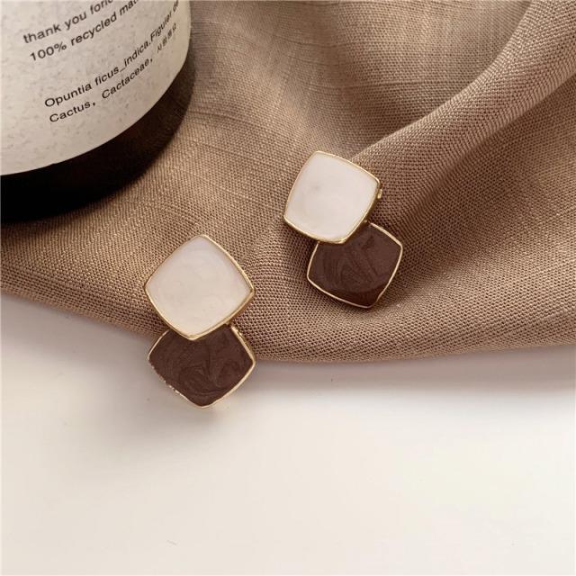 Engagement Enamel Cute Heart Stud Earrings For Women Girls Rose Gold Color Summer Jewelry Black Earring Wedding Jewelry Gifts