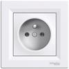 Single Socket with Grounding, White ASFORA