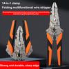 1pc Wire Stripper Foldable Cable Cutter Stripper Pliers Multifunctional Electrician Hand Tool For Wires Cutting Crimping Winding