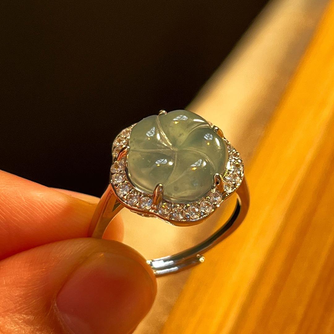 Natural Jadeite Ring, Real Shot.