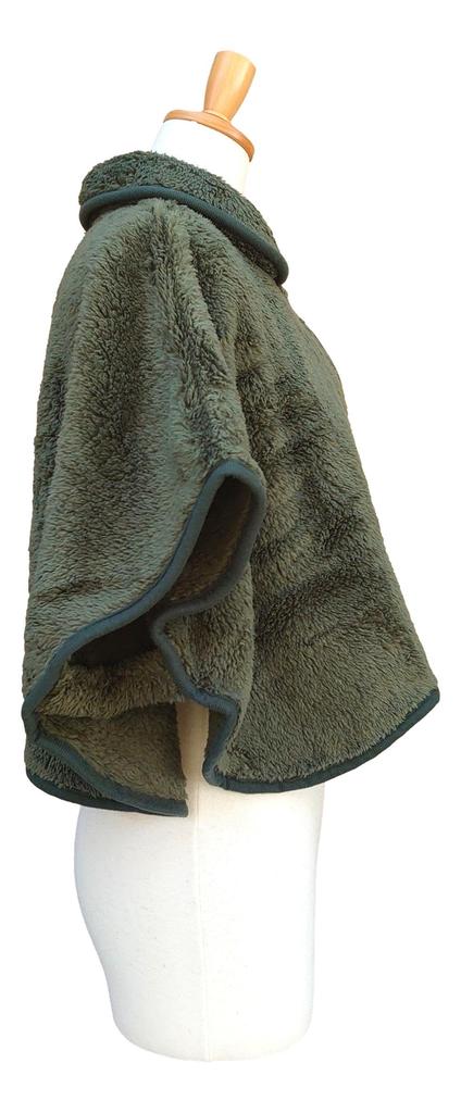 Flauschiger Schaffell Boa Poncho Loungewear (khaki)