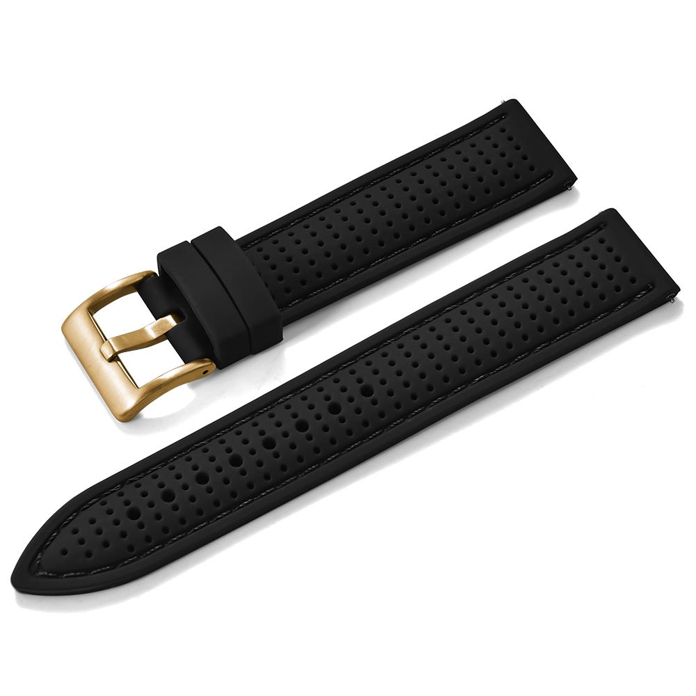 Quick Release Sport Silicone Watch Band - Breathable Waterproof Soft Rubber Strap Universal Fit 18mm 20mm 22mm For Men Women