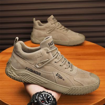 Zomer Nieuwe Outdoor Heren Gevulkaniseerde Schoenen Verhoogde Antislip Low-top Sneakers Retro Heren Platform Werkschoenen Veiligheidsschoenen