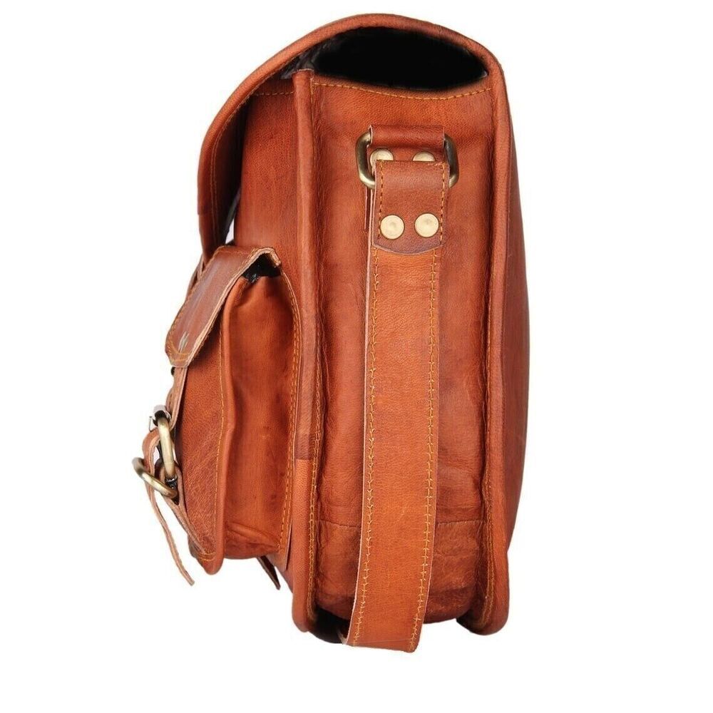 Kadın Vintage Hakiki Kahverengi Deri Messenger Omuz Çapraz Ceset Çanta Yeni