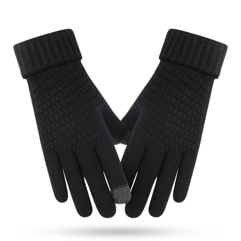 Winter Men and Women  Knit Touchscreen Gloves Warm Touch Gloves Texting Anti-slip Gloves for Adults