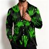 Men's Halloween Shirt Jacket Casual Loose Fit Lapel Collar Breathable for Spring and Fall