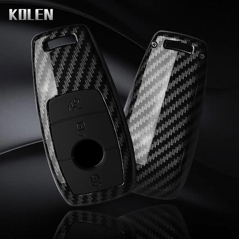 Autoschlüsselhülle im ABS-Carbonfaser-Look für Mercedes-Benz ACESG-Klasse GLC CLE CLA GLB GLS W177 W205 W213 W222 X167 AMG