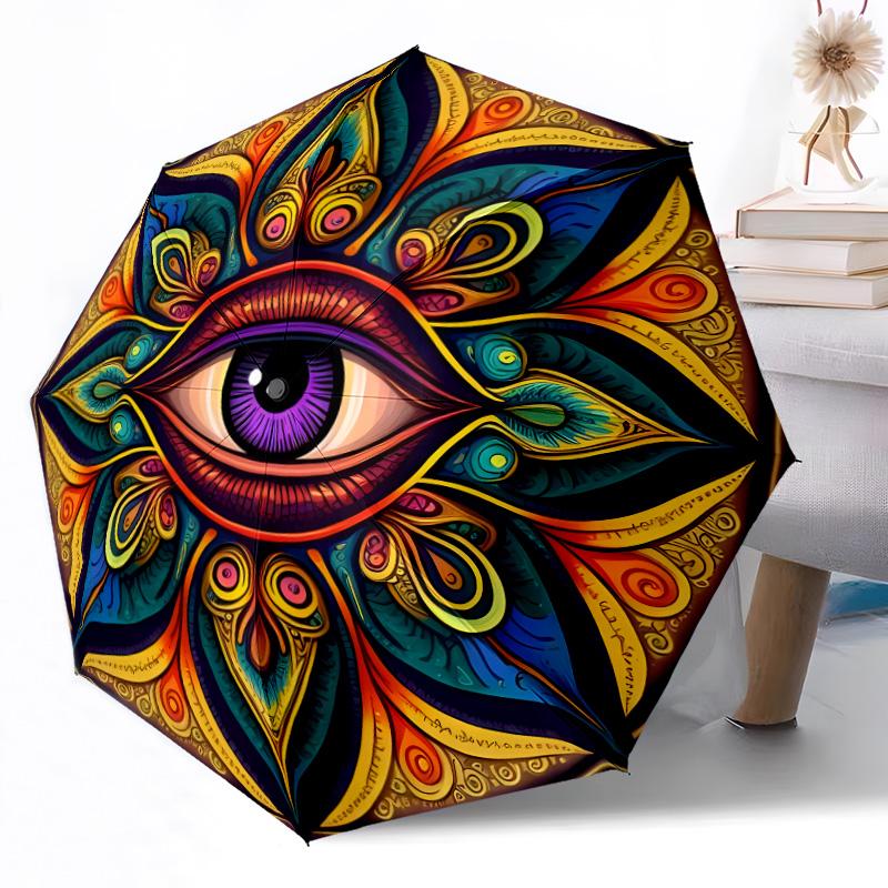 Eyes of the Universe Automatic Umbrella Compact 8-Rib Design Lightweight All-Season Travel Outdoor Accessory Perfect Gift for Women Men