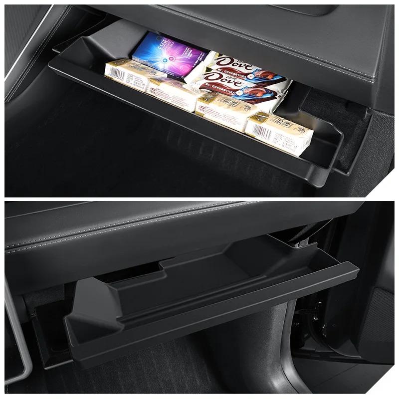 Glove Box Storage Box for Tesla Model Y/YL Juniper/Model 3 Highland LHD Copilot Side Storage Tray Tidying Organizer Accessories