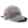 Retro Baseball Cap with 3D Embroidery “Always” – Unstructured Distressed Hat, Adjustable Metal D-Ring (56-60cm)  Vintage Style