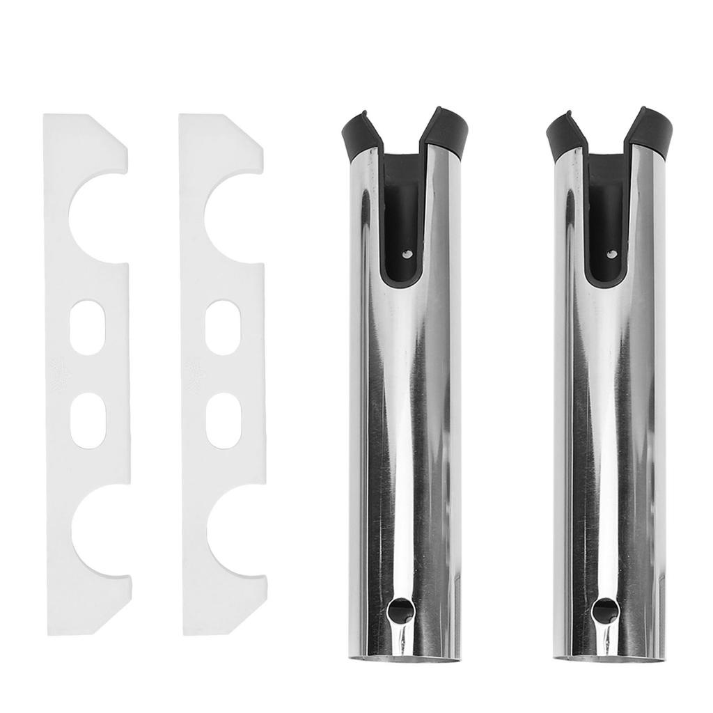 Stainless Steel Fishing Rod Holder 2 Link Tubes Heavy Duty Fishing Rod Rack for Marine Yacht Camper RV Fishing Boat