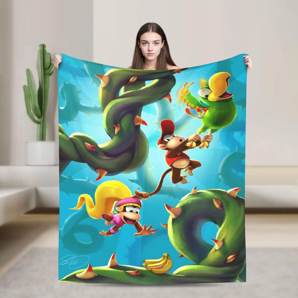 Donkey Kong Spiel Decken Flanell Super Warme Überwurfdecke für Bettdecke Sommer