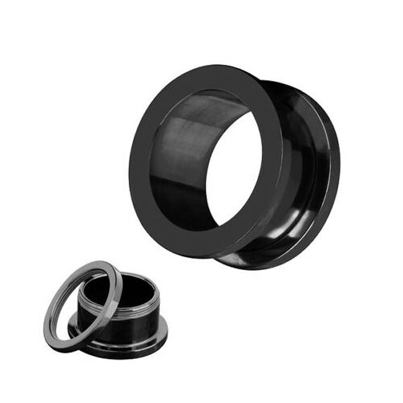 

2 шт. заглушки для ушных манометров, двойные расклешенные пирсинг для плоти, туннельные расширители, носилки, серьги, украшения для тела 3mm чёрный