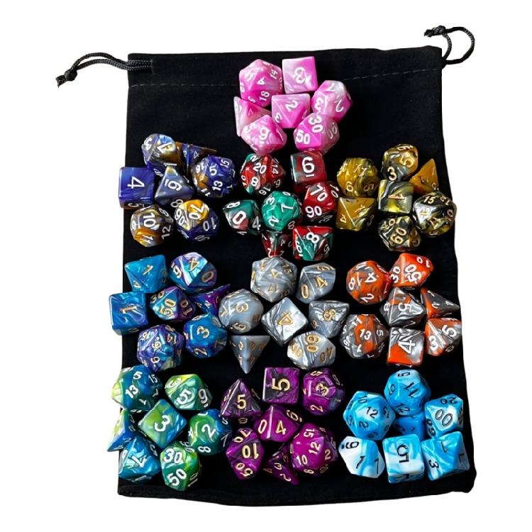 

70Pcs MultiSided Acrylic Dices Set Polyhedral Dices Easy to Read Number 1