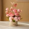 Hydrangea Artificial Flower Bonsai Ranunculus Maintenance-Free Green Grass Potted Photo Props Multicolor Desktop Ornament