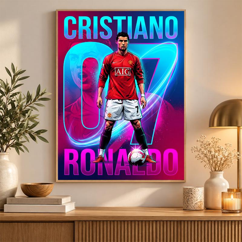 Cristiano Ronaldo Diamantmalerei Set 5D Vollbohrer DIY Diamantmosaik Wandkunst Heimdekoration
