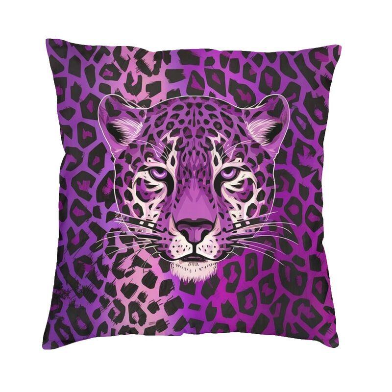 Custom Brown Leopard Print Pillow Case 40X40Cm Living Room Decoration Modern Animal Cheetah Skin Chair Cushion Square Pillowcase