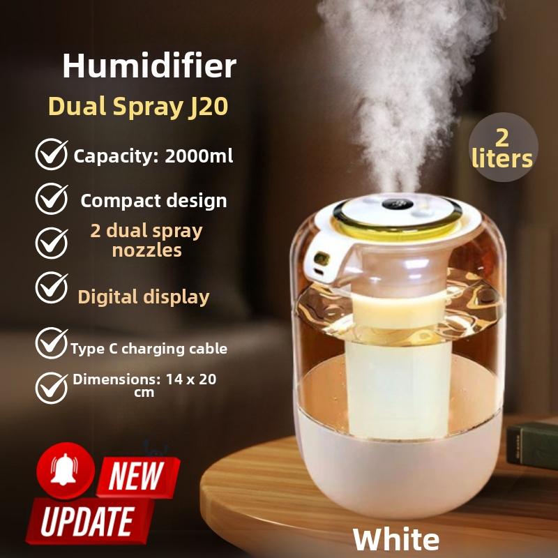 Desktop Tabletop Humidifier Ultra Silent Operation Dual Nozzles Air Diffuser for Bedroom Nursery Living Room