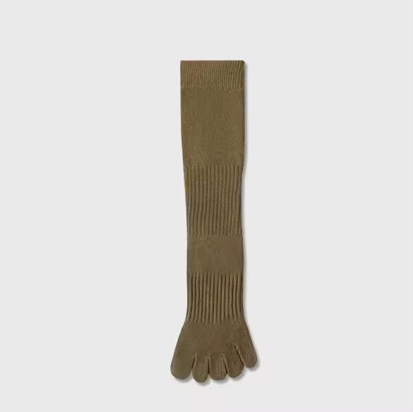 High Quality Women's Solid Color Knee High Anti-Slip Socks  Athletic for Yoga, Pilates & Fitness, Breathable Five Toes