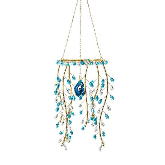 Cattura Sole Ramo di Salice Cristallo Finto Decorazione Esterna a Cascata di Perline Campanellino a Vento per Giardino Portico Patio Cortile Finestra
