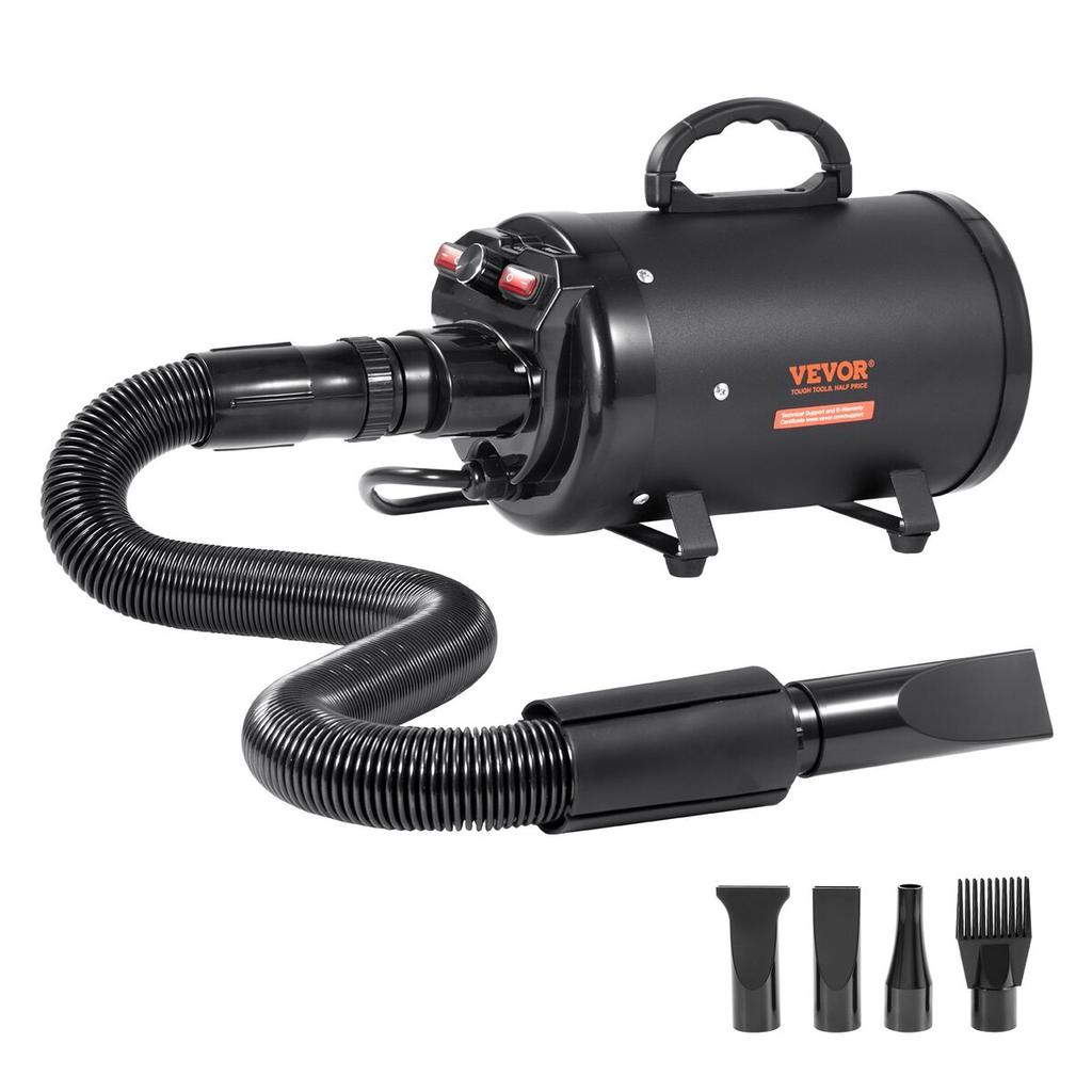 Dog Dryer, 2000W/2.7HP Dog Blow Dryer, Pet Grooming Dryer with Adjustable Speed and Temperature Control, Pet Hair Dryer with 4 Nozzles and Extendable