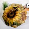 Retro Sunflowers Umbrella Automatic Open/close, Sturdy Iron Frame & 8-Rib Struct, Umbrella for Women & Men, Valentine's Day Gift