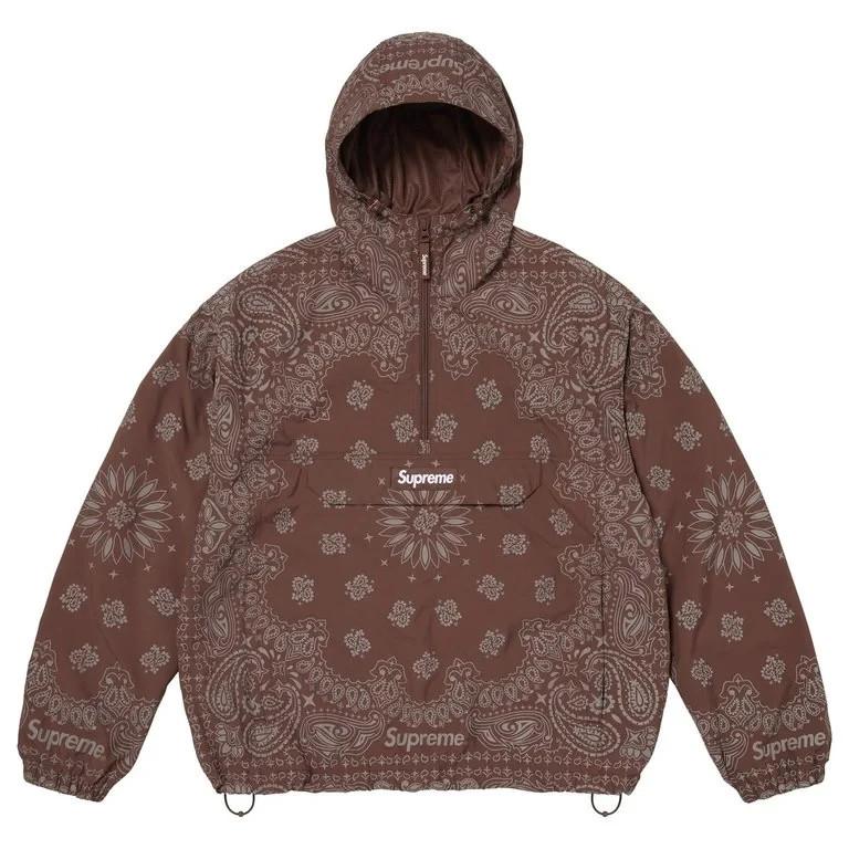 831621 Supreme Reflective Bandana Anorak Brown