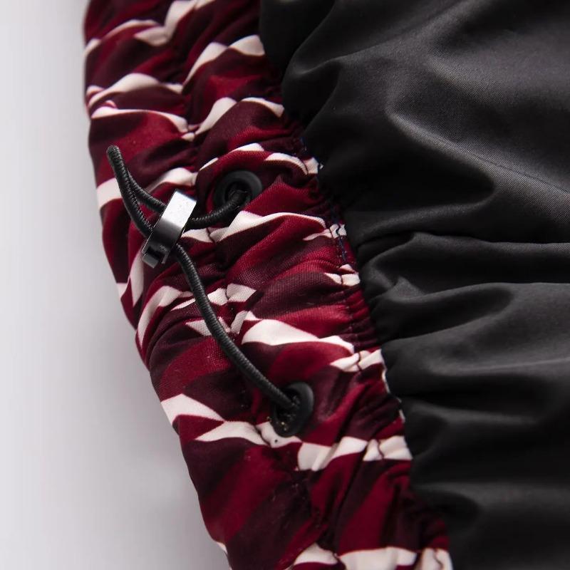 Damen Winter Kapuzen Reißverschluss Bordeaux Ski Gepolsterte Parka Mantel Anzug Set Dame Winddicht Hose Hosen Trainingsanzug