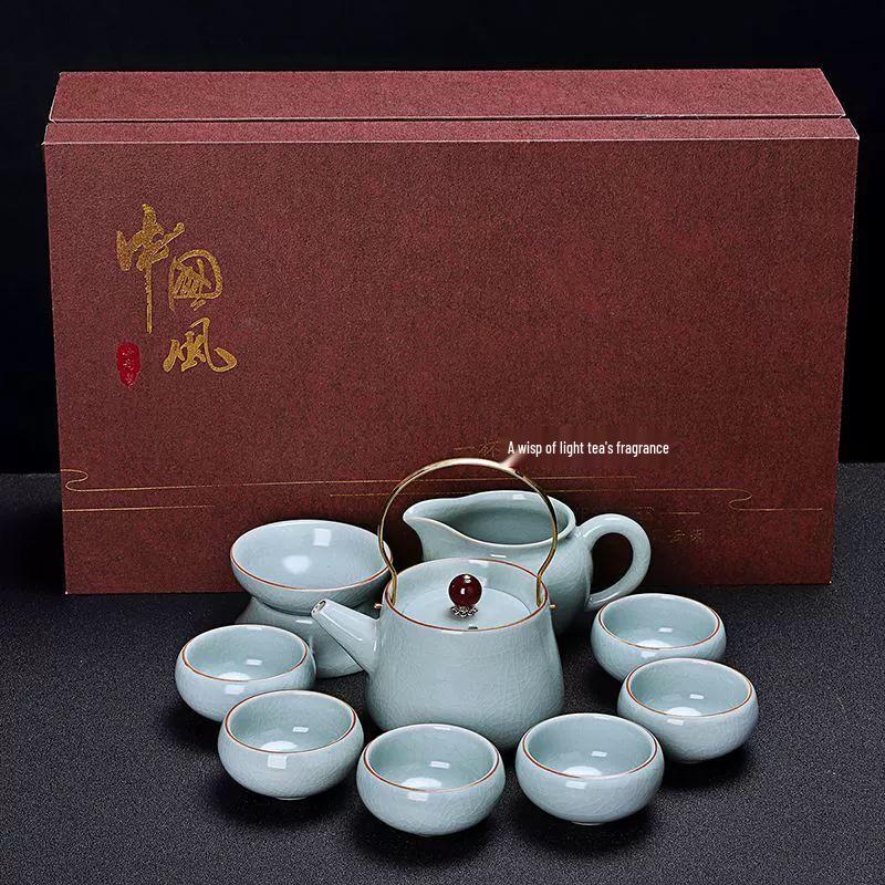 Qianyu Ru Kiln Ceramic Kung Fu Tea Set