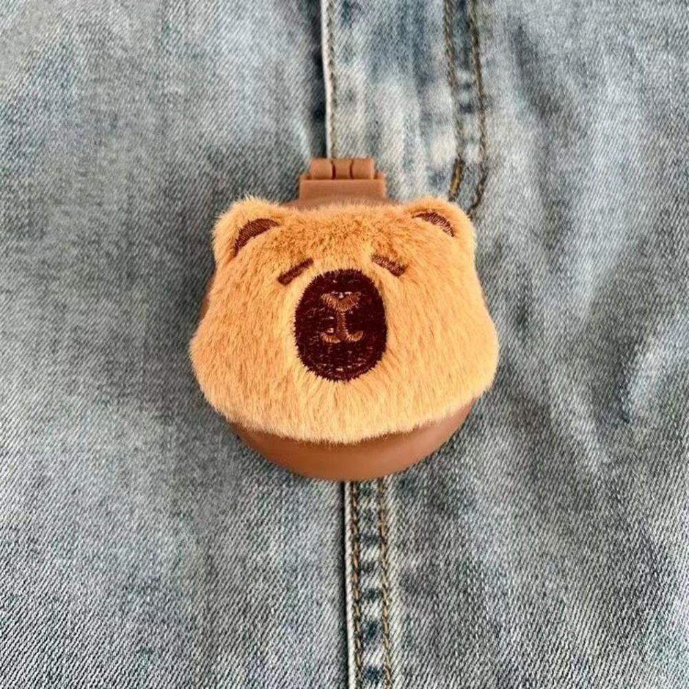 

Anti Static 2 in 1 Comb Mirror Set Foldable Capybara Foldable Hair Brush Children style 2