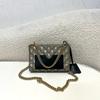 [Pre-Owned] Padlock Metal Lock Bee Print Vintage Logo Canvas And Leather Lock Clutch Box Chain Crossbody Shoulder Bag - Very Good #1FD141I