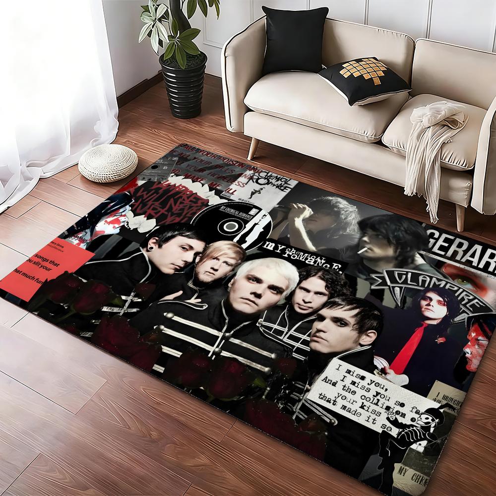 Rock Music Flag Floor Mat Soft Thickened Absorbent Non-Slip Bedroom Living Room Door Mat Home Decor Flannel Rugs