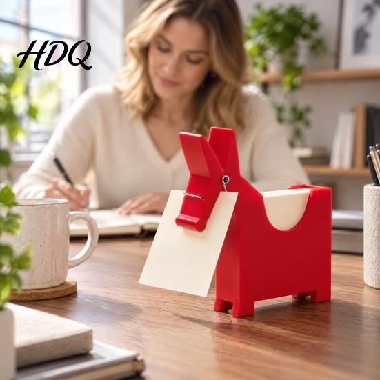 Office Desk Organizer Mule Shape Sticky Note Holder Memo Pad Cards Organizer Plastic Photo Holder Stable Dispenser for Home Desktop Storage
