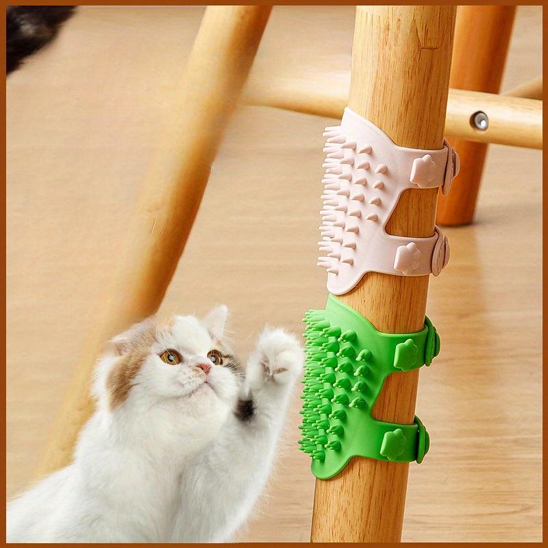 Pente de massagem para remoção de pelos de gatos, pente para gatos, escova para esfregar e arranhar, escova para gatinhos, autolimpeza, canto de parede, pentes para arranhar gatos