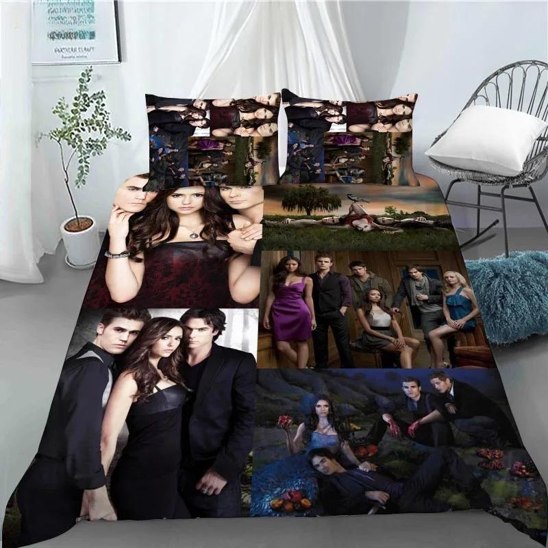 Damon Salvatore The Vampire Diaries Copripiumino Federa Set Biancheria da Letto Decorazione Camera da Letto Adulti Bambini Singola Doppia