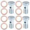 ACROPIX Motorcycle Hollow Bolt Screws with Washer Set Brake Hollow Screws Metric Screws Universal M12x1.25 32mm Length Silver Tone 12pcs