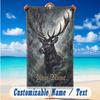 Deer Theme Beach Towel Personalized Custom Name & Text Soft Quick Dry Beach Towel for Swimming Travel