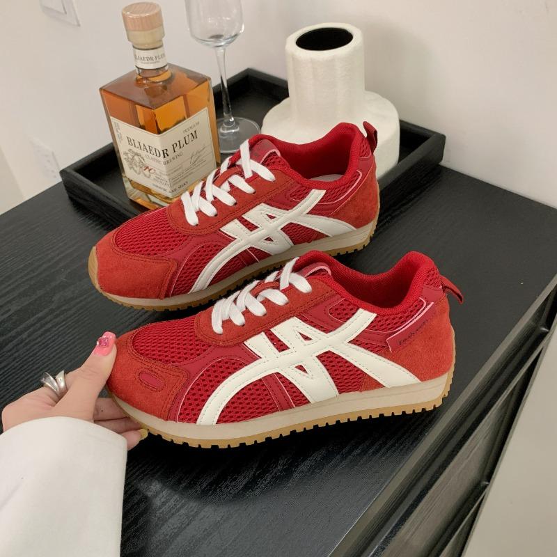 Round Head Thick Bottom Breathable Mesh Women's Autumn New Lightweight and Versatile Casual Sports Shoes