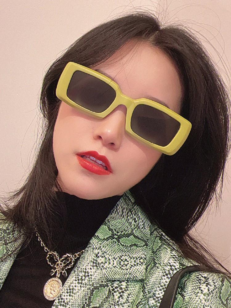 Pink Shades Women Small Sunglasses Black Fashion Square Vintage Retro Green Glasses Female Unisex Oculos Feminino