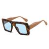  New Retro Oversized Square Sunglasses Women Fashion Leopard Gradient Shades UV400 Men Punk Sun Glasses