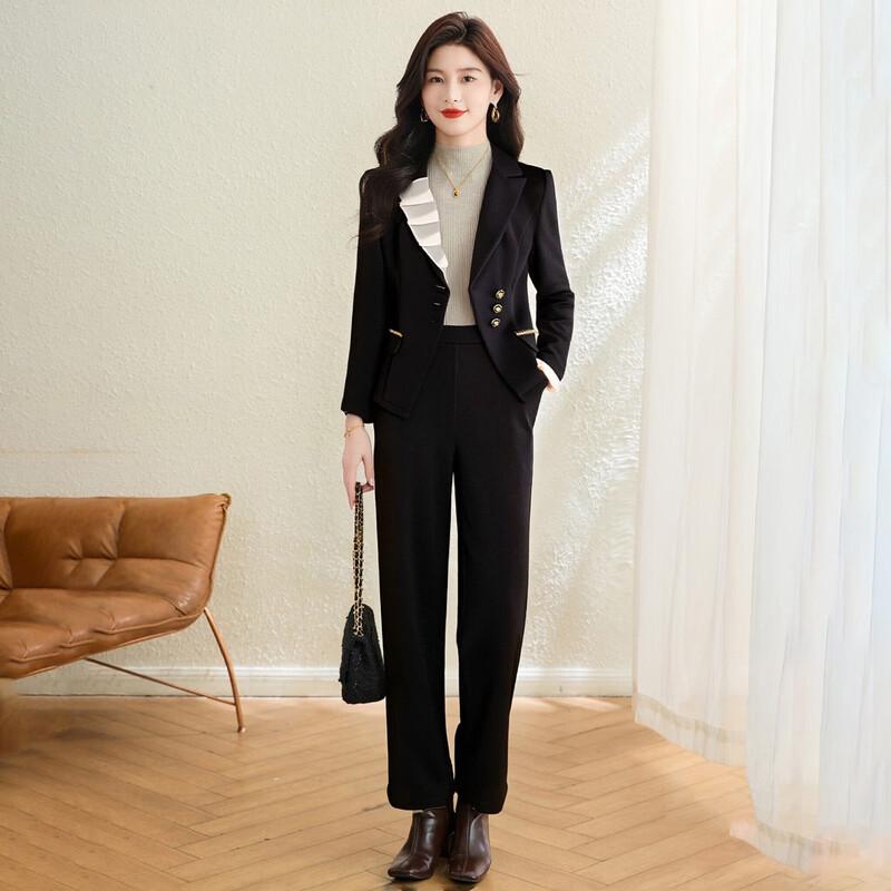 Ke Bei Er Women's Commuter Blazer & Straight-Leg Pants Set