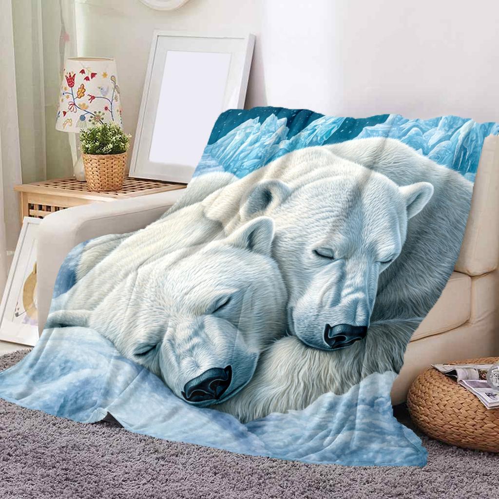 1Pc Cartoon Print Flannel Blanket, High Quality Comfortable for All Seasons, Home Decor, Warmth and Comfort, Perfect for Christmas Birthday Gift