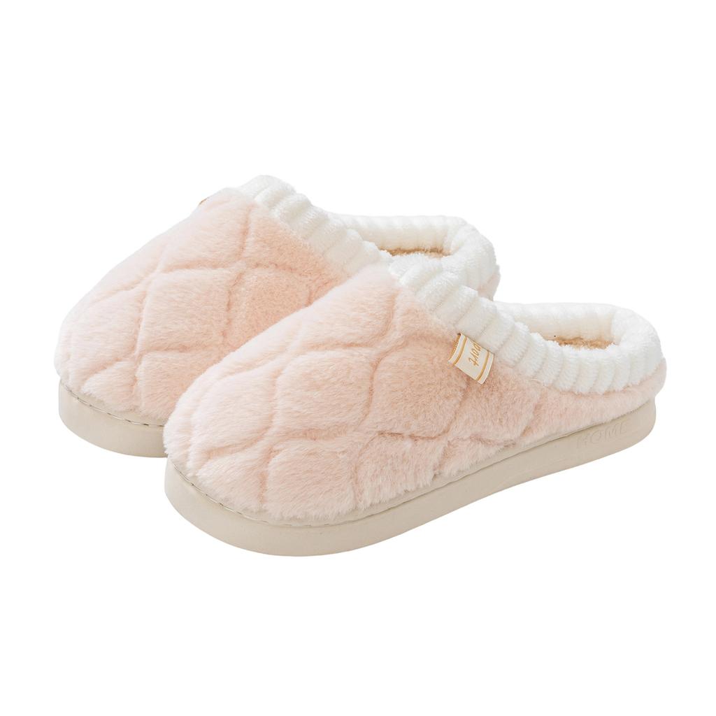 Women's Fashionable Diamond Shaped Cotton Slippers With A Poop Like Feel For Indoor Home Warmth House Slippers Women Washable
