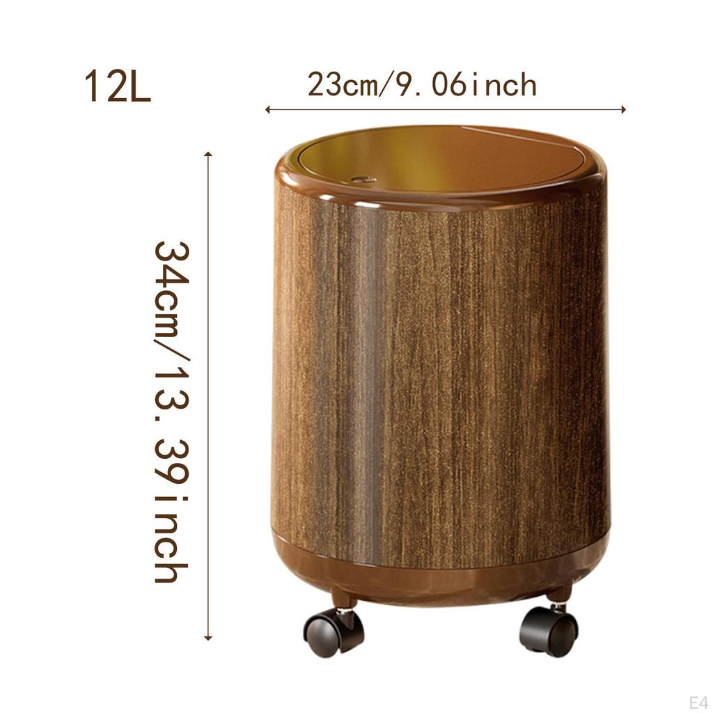 12L High Capacity Bathroom Waste Bin with Lid, Ideal for Living Room And Laundry Room.